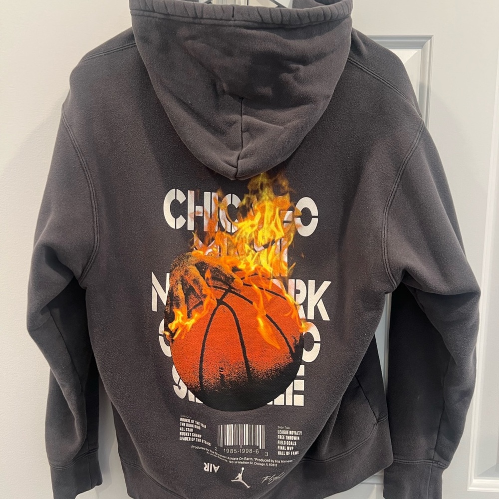 Jordan Black Hoodie with Orange Basketball Graphic